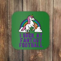 Funny Pink Fantasy Football Loser Unicorn Coaster