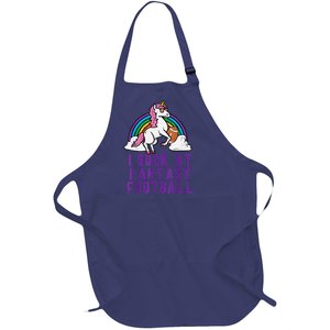 Funny Pink Fantasy Football Loser Unicorn Full-Length Apron With Pockets