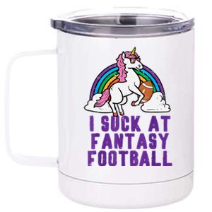 Funny Pink Fantasy Football Loser Unicorn 12 oz Stainless Steel Tumbler Cup