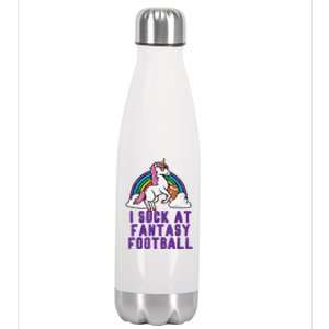 Funny Pink Fantasy Football Loser Unicorn Stainless Steel Insulated Water Bottle