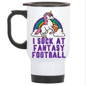 Funny Pink Fantasy Football Loser Unicorn Stainless Steel Travel Mug