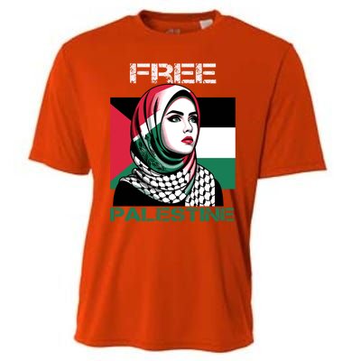 Free Palestine Flag Save Gaza Strip Palestinian Cooling Performance Crew T-Shirt