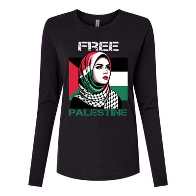 Free Palestine Flag Save Gaza Strip Palestinian Womens Cotton Relaxed Long Sleeve T-Shirt