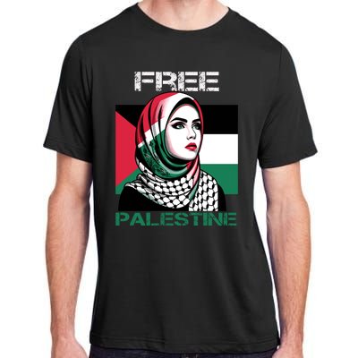 Free Palestine Flag Save Gaza Strip Palestinian Adult ChromaSoft Performance T-Shirt