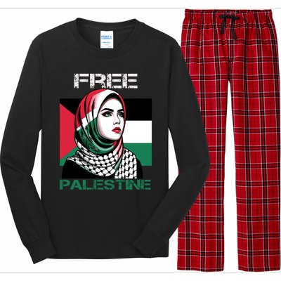 Free Palestine Flag Save Gaza Strip Palestinian Long Sleeve Pajama Set