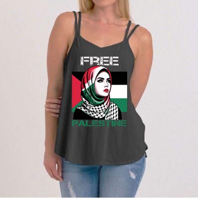 Free Palestine Flag Save Gaza Strip Palestinian Women's Strappy Tank