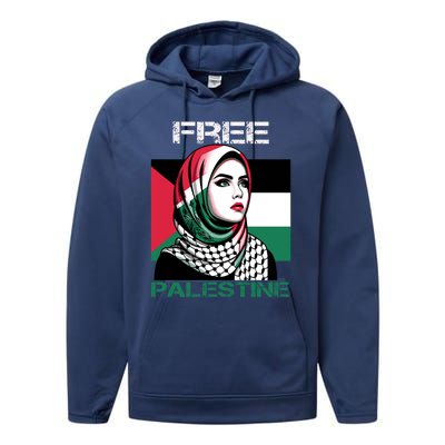 Free Palestine Flag Save Gaza Strip Palestinian Performance Fleece Hoodie