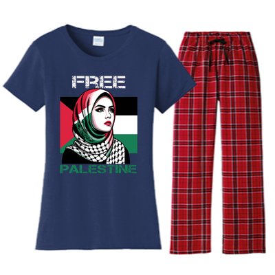 Free Palestine Flag Save Gaza Strip Palestinian Women's Flannel Pajama Set