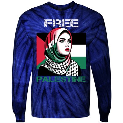 Free Palestine Flag Save Gaza Strip Palestinian Tie-Dye Long Sleeve Shirt