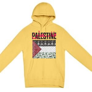 Free Palestine Free Gaza Flag Premium Pullover Hoodie