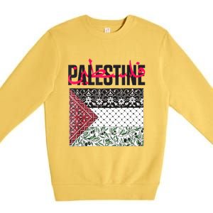 Free Palestine Free Gaza Flag Premium Crewneck Sweatshirt