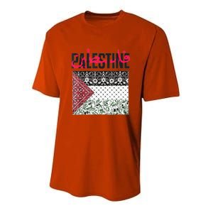 Free Palestine Free Gaza Flag Youth Performance Sprint T-Shirt