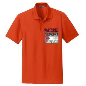 Free Palestine Free Gaza Flag Dry Zone Grid Polo