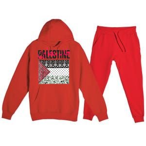 Free Palestine Free Gaza Flag Premium Hooded Sweatsuit Set