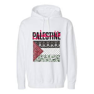 Free Palestine Free Gaza Flag Garment-Dyed Fleece Hoodie