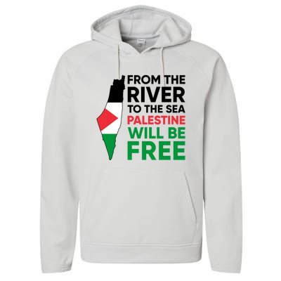 Free Palestine Flag I Stand With Palestine Free Palestine Performance Fleece Hoodie