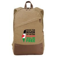 Free Palestine Flag I Stand With Palestine Free Palestine Cotton Canvas Backpack