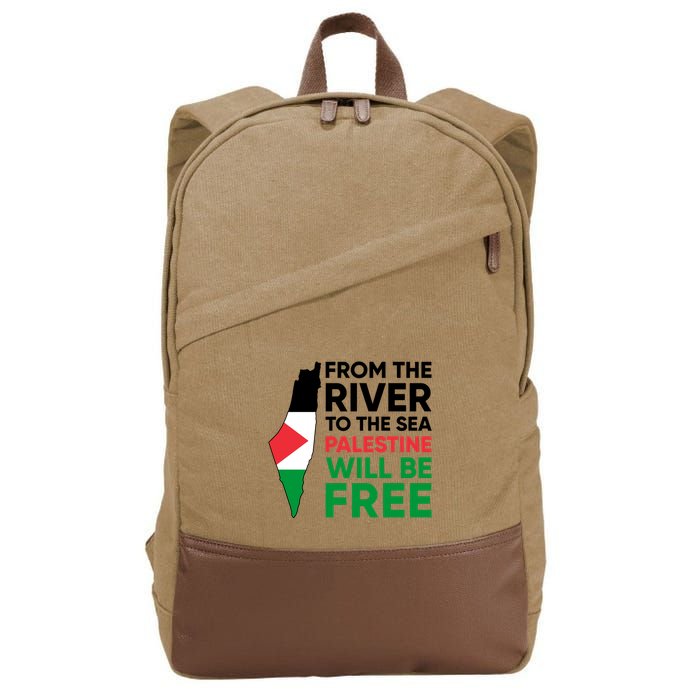 Free Palestine Flag I Stand With Palestine Free Palestine Cotton Canvas Backpack