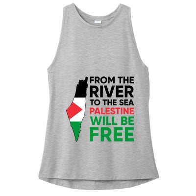 Free Palestine Flag I Stand With Palestine Free Palestine Ladies PosiCharge Tri-Blend Wicking Tank