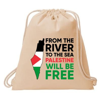 Free Palestine Flag I Stand With Palestine Free Palestine Drawstring Bag