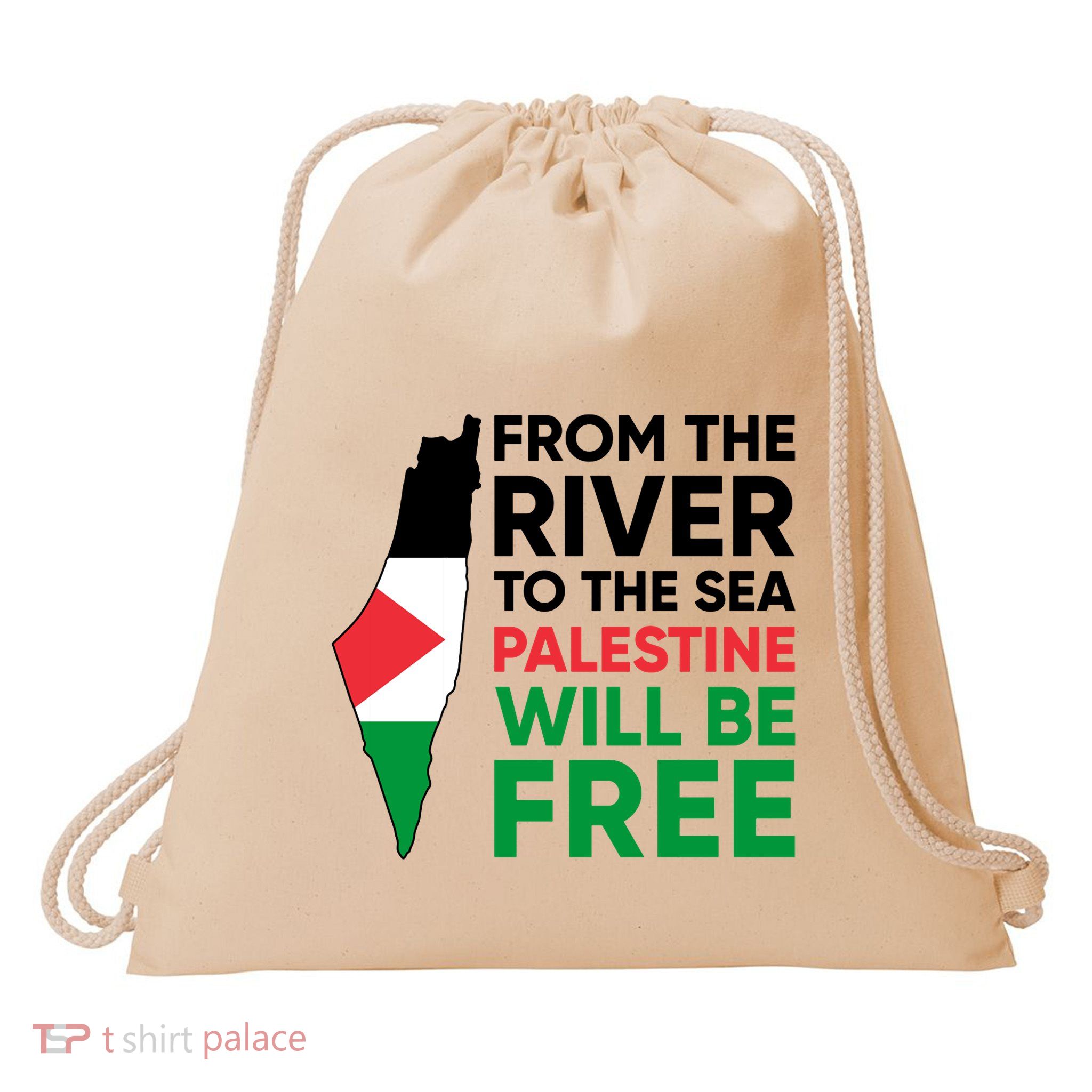 Free Palestine Flag I Stand With Palestine Free Palestine Drawstring Bag