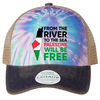 Free Palestine Flag I Stand With Palestine Free Palestine Legacy Tie Dye Trucker Hat