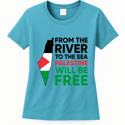 Free Palestine Flag I Stand With Palestine Free Palestine Womens T-Shirt