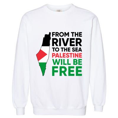 Free Palestine Flag I Stand With Palestine Free Palestine Garment-Dyed Sweatshirt