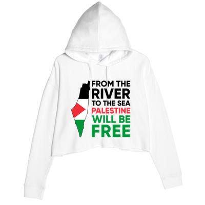 Free Palestine Flag I Stand With Palestine Free Palestine Crop Fleece Hoodie