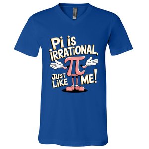 Funny Pi Funny Math Humor Pi Day Pi Is Irrational Funny Gift V-Neck T-Shirt