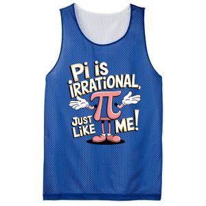 Funny Pi Funny Math Humor Pi Day Pi Is Irrational Funny Gift Mesh Reversible Basketball Jersey Tank