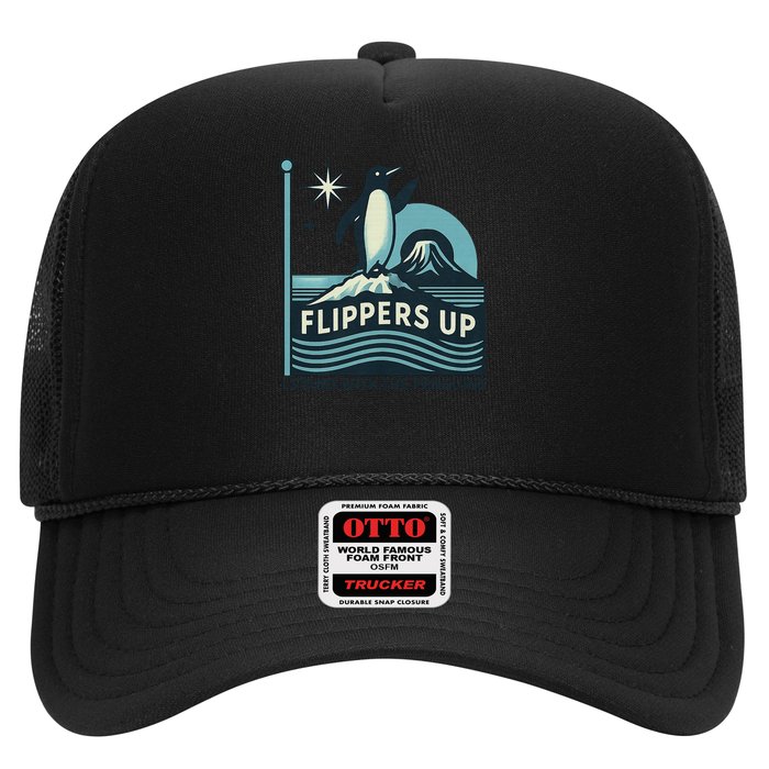 Funny Penguin Flippers Up I Stand With The Penguins Trucker Hat