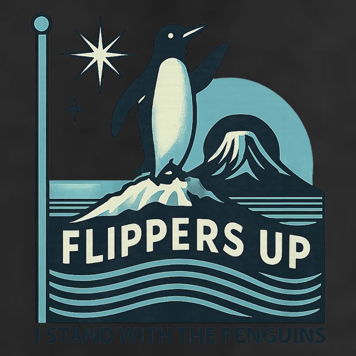 Funny Penguin Flippers Up I Stand With The Penguins Trucker Hat
