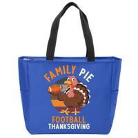 Family Pie Football Thanksgiving Turkey Gift Zip Tote Bag