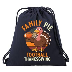 Family Pie Football Thanksgiving Turkey Gift Drawstring Bag