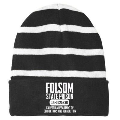 Folsom Prison Striped Beanie with Solid Band