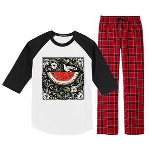 Free Palestine Fruits Watermelon Map Raglan Sleeve Pajama Set