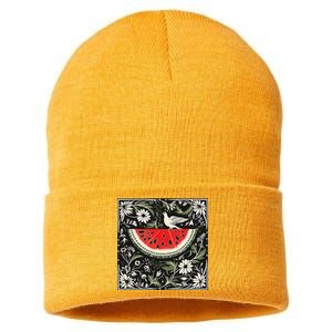 Free Palestine Fruits Watermelon Map Sustainable Knit Beanie