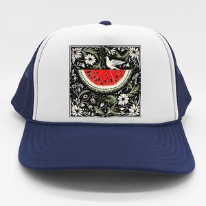 Free Palestine Fruits Watermelon Map Trucker Hat