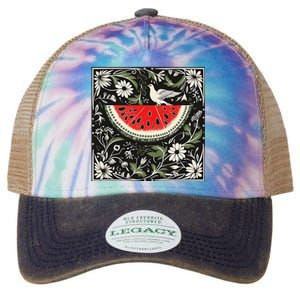 Free Palestine Fruits Watermelon Map Legacy Tie Dye Trucker Hat