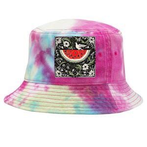 Free Palestine Fruits Watermelon Map Tie-Dyed Bucket Hat