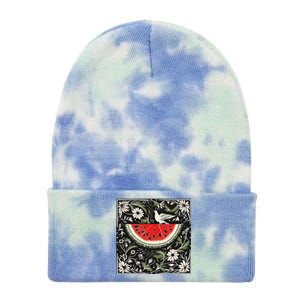 Free Palestine Fruits Watermelon Map Tie Dye 12in Knit Beanie