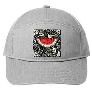 Free Palestine Fruits Watermelon Map 7-Panel Snapback Hat