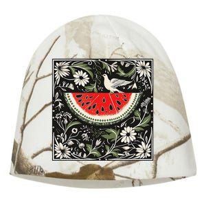 Free Palestine Fruits Watermelon Map Kati - Camo Knit Beanie