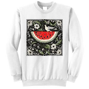 Free Palestine Fruits Watermelon Map Sweatshirt