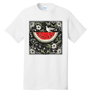 Free Palestine Fruits Watermelon Map Tall T-Shirt