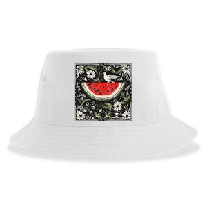 Free Palestine Fruits Watermelon Map Sustainable Bucket Hat