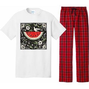 Free Palestine Fruits Watermelon Map Pajama Set