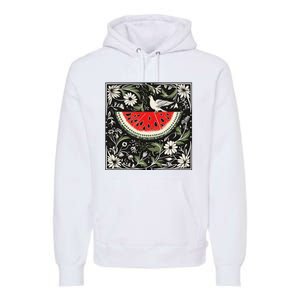 Free Palestine Fruits Watermelon Map Premium Hoodie