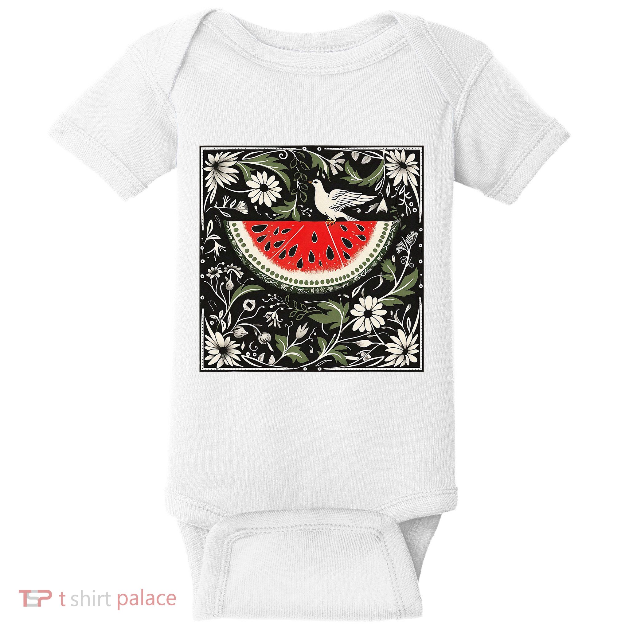 Free Palestine Fruits Watermelon Map Baby Bodysuit